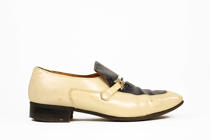 Cream and black loafer